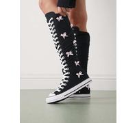 Converse - Chuck Taylor All Star Knee Hi - Sneakers alte al ginocchio nere con fiocchi-Nero 37