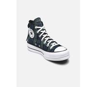 Converse - Chuck Taylor All Star Hi Lift - Sneakers alte blu navy e verdi a quadri scozzesi con plateau 37