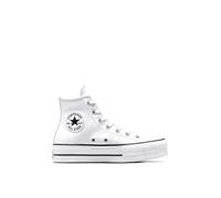 Converse - Chuck Taylor All Star Lift Hi - Sneakers alte bianche in pelle con suola platform-Bianco 36.5
