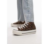 Converse - Chuck Taylor All Star Lift Hi - Sneakers alte con plateau e stampa leopardata-Marrone 41.5