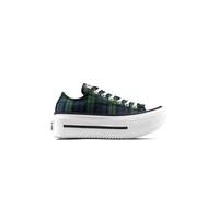 Converse - Chuck Taylor All Star Lift Ox Double Stack - Sneakers verdi a quadri con plateau-Verde 41.5