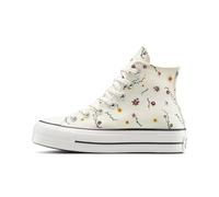 Converse Chuck Taylor all Star Lift Platform Embroidered Blooms, Scarpe da Ginnastica Donna, Garzetta Vintage Bianco Nero, 36.5 EU
