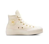Converse Chuck Taylor All Star Lift Platform Golden Hits Scarpa High Top, Pelle da Donna in Marrone, Taglia One Size Egret/Egret/Oro
