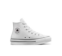 Converse Chuck Taylor All Star Lift Platform Leather Scarpa High Top, Pelle da Bambini in Bianco, Taglia 33 Bianco/Avorio naturale/Nero