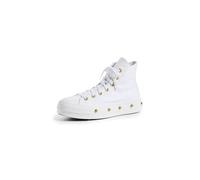 Converse Chuck Taylor All Star Lift Star - Sneaker da donna con borchie, Bianco/Bianco/Oro, 37 EU
