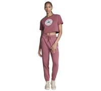 Converse Chuck Taylor All Star Patch Cropped T-Shirt da Donna in Rosa, Taglia One Size Royal Flushed
