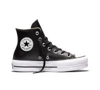 Converse Chuck Taylor All Star Platform Leather Scarpa High Top, Pelle da Donna in Nero, Taglia One Size Nero/Nero/Bianco