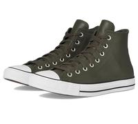 Converse Chuck Taylor All Star - Sneaker alte unisex, in pelle, Verde caverna/Whisky scuro/bianco, 10.5 Women/8.5 Men