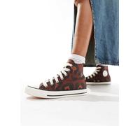 Converse - Chuck Taylor All Star - Sneakers alte con stampa leopardata-Marrone 5.5