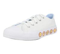 Converse Chuck Taylor all Star Sunny Side Ox Sun Graphic Bianca/Blu (White/Chambray Blue) Tessuto 34 EU