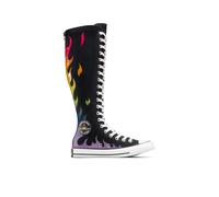 Converse - Chuck Taylor Pride All Star Knee Hi - Sneakers alte al ginocchio nere con fiamme multicolore-Nero 41.5