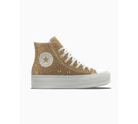 Converse Custom Chuck Taylor All Star Lift Platform Wedding By You Scarpa High Top in Oro, Taglia One Size gold glitter