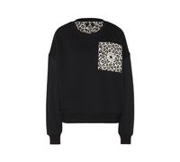 CONVERSE Felpa Leopard Crew Sweater in nero da donna