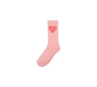 Converse Heart Logo Crew Socks Calze in Rosa, Taglia One Size Donut Glaze