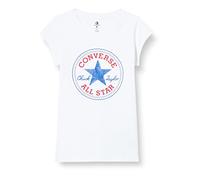 Converse Maglietta a Maniche Corte per Bambini Timeless Chuck Patch Bianco, 10 Anni Unisex-Bimbi