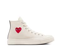 Converse Play Comme Des Garçons Single Heart Chuck 70 Scarpa High Top, Cotone in Bianco, Taglia 44.5 Bianco latte/Rosso/Nero