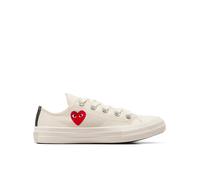 Converse Play Comme Des Garçons Single Heart Chuck 70 Scarpa Low Top, Cotone da Bambini in Bianco, Taglia 31 Bianco latte/Rosso/Nero