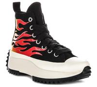 Converse Run Star Hike Hi Flame Skates - Scarpe da ginnastica in tessuto, da uomo, Nero/rosso, 7.5 Women/5.5 Men