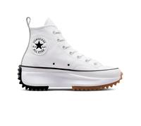 Converse Run Star Hike Platform Foundational Leather Scarpa High Top, Pelle in Bianco, Taglia 35 Bianco/Nero/Gomma