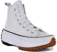 Run Star Hike Foundational Leather Hi W by Converse 40 1/2 Bianco