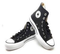 Converse scarpa donna in pelle modello Platform 561675C nero e bianco