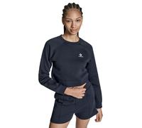 Converse Star Chevron Cropped Crew Neck Felpa da Donna in Nero, Taglia One Size Black