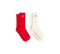Converse Star Chevron Half Cushion Crew Socks Calze in Rosso, Taglia One Size Rosso/Egret