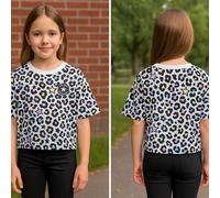 Converse T Shirt Da Bambina Bianca Taglia 6 Anni Ragazza Moda Maglia Leopardata