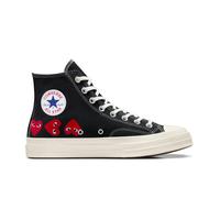Converse X Comme Des Garçons Play Chuck 70 Multi Heart Scarpa High Top, Cotone in Nero, Taglia 49 Nero/High Risk Red/Egret