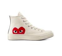 Converse X Comme Des Garçons Play Chuck 70 Scarpa High Top, Cotone in Bianco, Taglia One Size Bianco latte/Bianco/High Risk Red