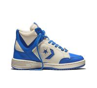 Converse X Stranger Things Weapon Scarpa Mid Top, Pelle in Bianco, Taglia One Size Natural Ivory/Laser Blue/Egret