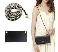 Conversion Kit Real Cowhide Leather Chain+Insert Compatible with Chanel Flap Long Wallet