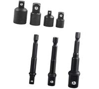 Conversione Adattatore Presa Multi-dimensione 4 Adattatori In Acciaio E 3 Aste Prolunga Per Set Adattatori Presa Per Utensili Da 1/4 3/8 1/2 Pollici