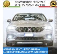 CONVERSIONE EFFETTO XENON LED LUCE ULTRA BIANCA PER FIAT TIPO LAMPADE H7 + H11
