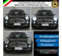 CONVERSIONE FARI COMPLETA FULL LED PER MINI ONE COOPER R50 R52 R53 6000K CANBUS