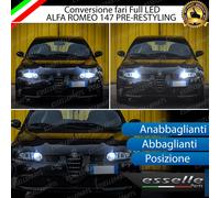 CONVERSIONE FARI FULL LED ALFA ROMEO 147 PRE-RESTYLING 6000K BIANCO GHIACCIO