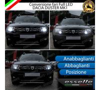 CONVERSIONE FARI FULL LED DACIA DUSTER MK1 6000K XENON LED CANBUS BIANCO 16200LM