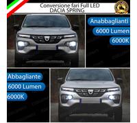 CONVERSIONE FARI FULL LED DACIA SPRING ANABBAGLIANTI ABBAGLIANTI 6000K CANBUS