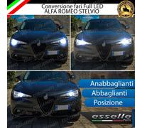 CONVERSIONE FARI FULL LED FORD ALFA ROMEO STELVIO 6000K BIANCO ALL IN ONE