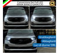 CONVERSIONE FARI FULL LED FORD TRANSIT CONNECT MK3 6000K BIANCO GHIACCIO CANBUS