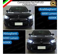 CONVERSIONE FARI FULL LED PER CITROEN DS4 LED CANBUS H7 12000lm 6000K BIANCO