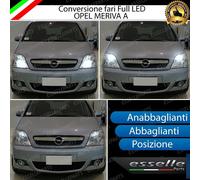CONVERSIONE FARI FULL LED PER OPEL MERIVA A LED BIANCO CANBUS H7 12000lm