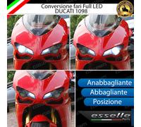 CONVERSIONE FARO LED DUCATI 1098 ANABBAGLIANTE H11 ABBAGLIANTE POSIZIONE H6W