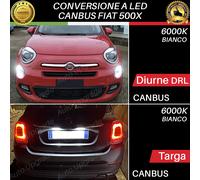 CONVERSIONE LUCI DIURNE DRL 24 LED + TARGA A 5 LED PER FIAT 500X DAL 2017 IN POI