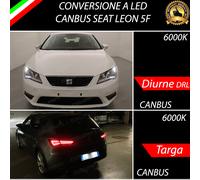 CONVERSIONE LUCI DIURNE DRL LED + LUCI TARGA LED CANBUS 6000k SEAT LEON 5F