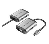 Conversore Vention TFAHB USB-C a HDMI VGA USB3.0 PD 87W 15cm Grigio
