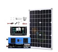 Converter Invertitore Kit Completo Solare 7000W 12V/24V A 110V/220V 100A Controller 500W Pannello Inverter Off-grid Per Backup Domestico/campeggio(220V solar kit)