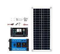 Converter Invertitore Kit Generatore Solare Picco 6000W 200W Pannello Inverter Intelligente DC 12V A AC 110V 220V 100A Controllo(220V solar kit)