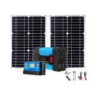 Converter Invertitore Kit Solare Completo Pannelli 2 * 300W 6000w 220v Inverter Alimentazione Esterna Portatile Solar30A Controller Auto Campeggio RV(110V Blue)