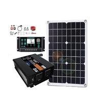 Converter Invertitore Set Completo Solare 20000W 500W Pannello 100A Inverter Controller (2 Prese) 12V/24V 110V/220V Per Campeggio Domestico(220V solar kit)